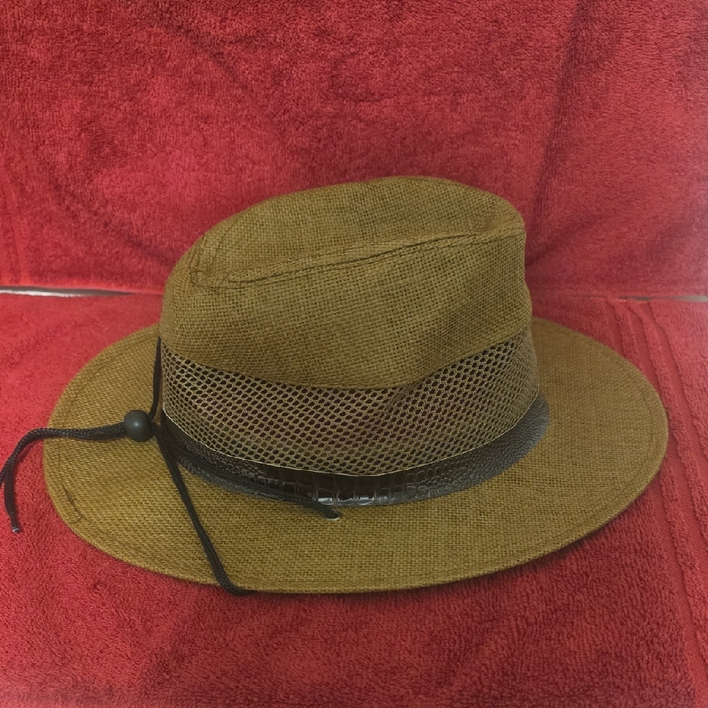 Brown Mesh Band Outdoor Fedora Hat